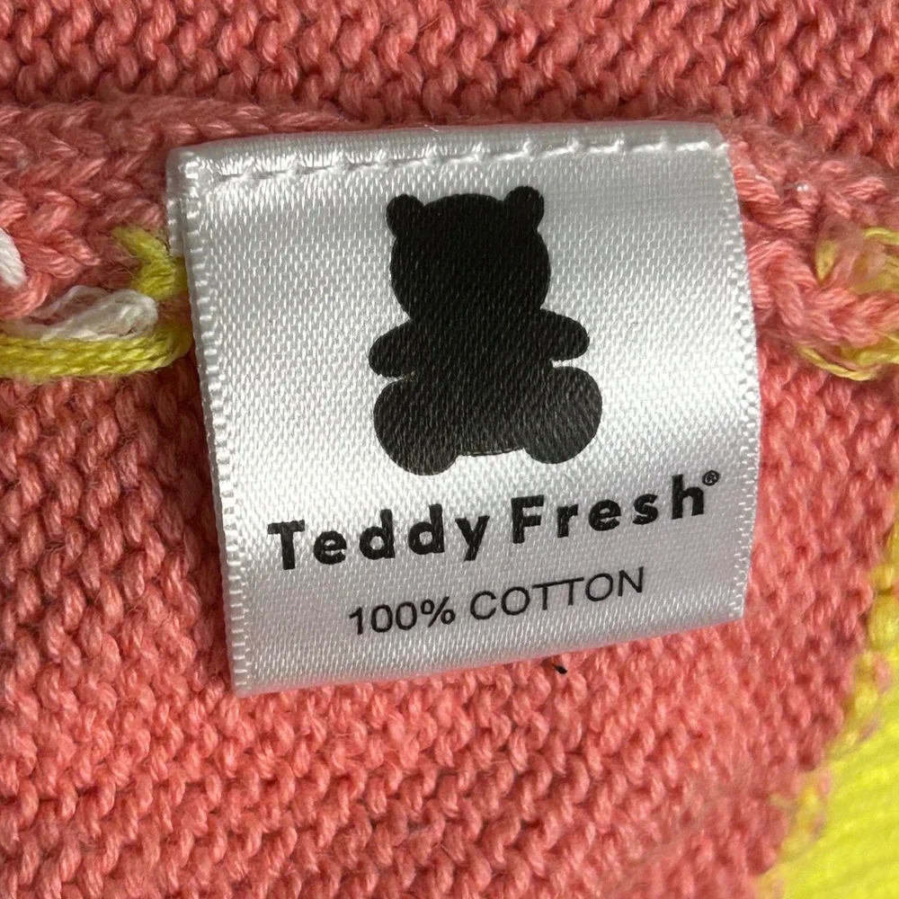 Teddy Fresh Striped Sweater Mens Large Cotton Knit Crewneck Logo Streetwear